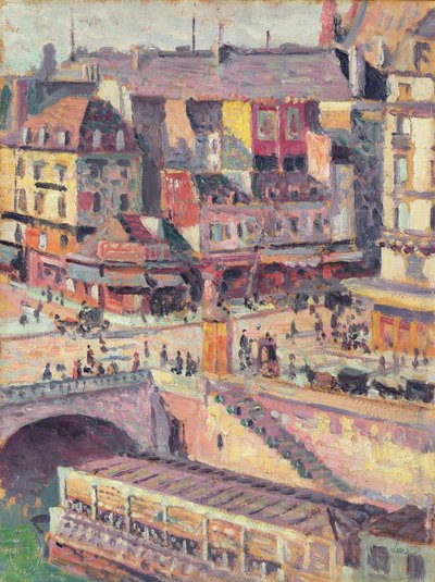 The Pont Saint-Michel and the Quai des Orfevres, Paris by Maximilien Luce